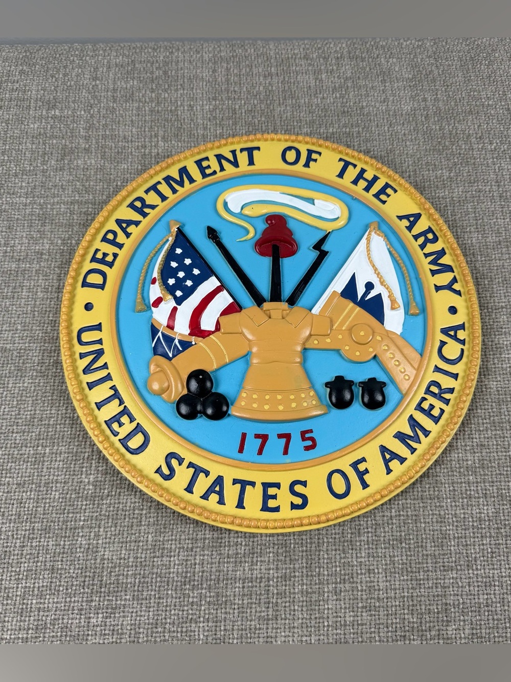 Spoontiques US Army Seal Wall Plaque Military Patriotic 1775 Flag Office Decor